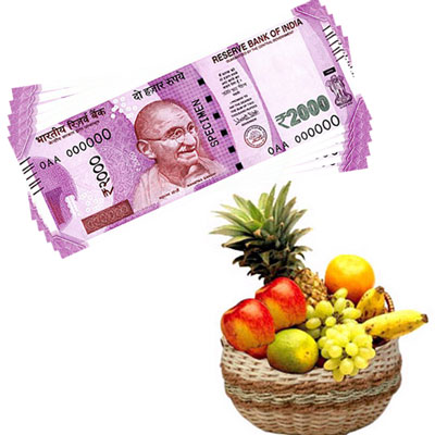"Cash - Rs. 10,001 with fruits - Click here to View more details about this Product
